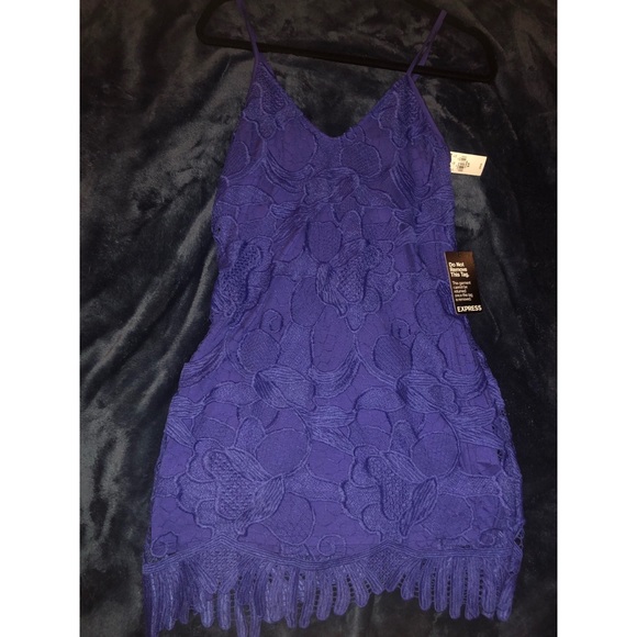 Blue lace shift dress - Picture 4 of 5